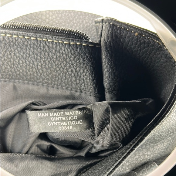 Black Structured Shoulder Bag with Silver Hardware - Picture 6 of 9